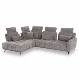 ΚΑΝΑΠΕΣ ΑΡΙΣΤΕΡΗ ΓΩΝΙΑ 5Θ MYRON SM3318.01L ΓΚΡΙ ΥΦΑΣΜΑ 290x110-225x110Υεκ.