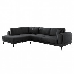 ΚΑΝΑΠΕΣ ΚΡΕΒΑΤΙ ΑΡΙΣΤΕΡΗ ΓΩΝΙΑ ZENORA HM3337.01L ΣΚΟΥΡΟ ΓΚΡΙ ΥΦΑΣΜΑ 304x212x80Υεκ