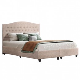 ΚΡΕΒΑΤΙ MALENA HM638.22 ΜΠΕΖ ΥΦΑΣΜΑ Τ. NUBUCK ΓΙΑ ΣΤΡΩΜΑ 150x200εκ. 0610625