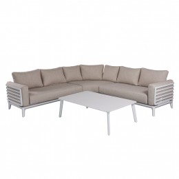 ΣΕΤ ΣΑΛΟΝΙ ΕΞ.ΧΩΡΟΥ 4ΤΜΧ ORION CORNER SM6191.02 ΛΕΥΚΟ ΑΛΟΥΜINIO & ΜΠΕΖ OLEFIN 0612677