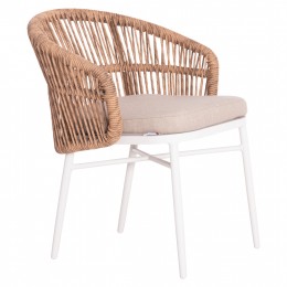 ΠΟΛΥΘΡΟΝΑ ΑΛΟΥΜΙΝΙΟΥ ORIN HM6265.02 ΛΕΥΚΗ-P.E.RATTAN ΦΥΣΙΚΟ-ΜΠΕΖ ΜΑΞΙΛΑΡΙΑ 58x61x75Υ 0612770