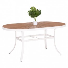 ΤΡΑΠΕΖΙ ΕΞΩΤ.ΧΩΡΟΥ TELAMO HM6288.02 ΑΛΟΥΜΙΝΙΟ ΛΕΥΚΟ & POLYWOOD 160X90Χ73.5Υεκ. 0612804