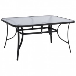 ΤΡΑΠΕΖΙ BRUNO 150X90Χ72Υεκ. ΜΕΤΑΛΛΙΚΟ ΜΑΥΡΟ ΜΕ ΓΥΑΛΙΝΗ ΕΠΙΦΑΝΕΙΑ HM5145.03 0612824