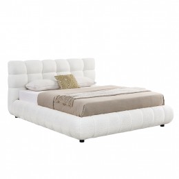 ΚΡΕΒΑΤΙ ΔΙΠΛΟ ΜΕ ΑΠΟΘ.ΧΩΡΟ BUBBLE SM725.02 ΛΕΥΚΟ CHENILLE ΥΦΑΣΜΑ--ΣΤΡΩΜΑ 160x200εκ
