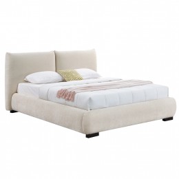 ΚΡΕΒΑΤΙ ΔΙΠΛΟ ΜΕ ΑΠΟΘ.ΧΩΡΟ NUVIA SM728.03 ΜΠΕΖ FAUX FUR ΥΦΑΣΜΑ--ΣΤΡΩΜΑ 160x200εκ