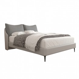 ΚΡΕΒΑΤΙ BRITTANIA SM735.01 ΓΚΡΙ ΥΦΑΣΜΑ & ΒΙΝΥΛΛΙΟ--ΓΙΑ ΣΤΡΩΜΑ 160x200εκ.