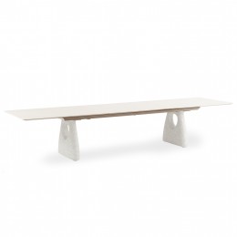 ΤΡΑΠΕΖΙ ΕΠΕΚΤ. GOFFEN SM6410.01 ΕΚΡΟΥ ΑΛΟΥΜΙΝΙΟ & SINTERED STONE 280-400x100x76,5Y