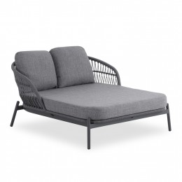 DAYBED 2ΘΕΣΙΟ QUANTUM SM6172.02 ΑΝΘΡΑΚΙ ΑΛΟΥΜΙΝΙΟ-P.E.WICKER ΓΚΡΙ 162x148x97Υεκ