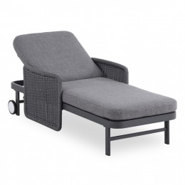 ΞΑΠΛΩΣΤΡΑ DESTINY SM6182.02 ΑΝΘΡΑΚΙ ΑΛΟΥΜΙΝΙΟ-ΓΚΡΙ WICKER & ΥΦΑΣΜΑ 205,5x86x58-104Υ