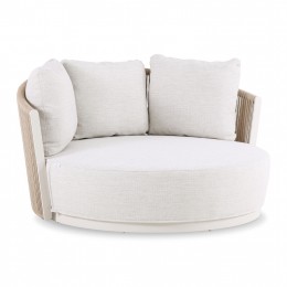 DAYBED ΣΕΙΡΑ LORIEN SM6413.01 IVORY ΑΛΟΥΜΙΝΙΟ-ΜΠΕΖ ΣΧΟΙΝΙ & ΜΑΞΙΛΑΡΙΑ 163x158,5x82Υεκ.