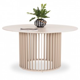 ΤΡΑΠΕΖΙ ΣΤΡΟΓΓΥΛΟ ΣΕΙΡΑ ETERNITY SM6177.01 IVORY ΑΛΟΥΜΙΝΙΟ & SINTERED STONE Φ140εκ