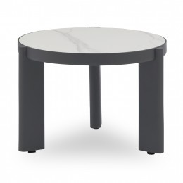 ΤΡΑΠΕΖΙ ΜΕΣΗΣ ΣΤΡΟΓΓΥΛΟ ABSOLUTION SM6466.01 ΑΛΟΥΜIΝΙΟ-SINTERED STONE ΓΚΡΙ Φ61x45Υεκ