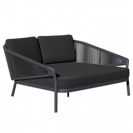 DAYBED ΣΕΙΡΑ XANTION ΗM6474.01 ΣΚΟΥΡΟ ΓΚΡΙ ΑΛΟΥΜΙΝΙΟ-ΣΧΟΙΝΙ-OLEFIN 157x149x80Υεκ