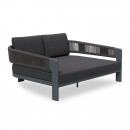 DAYBED ΔΙΠΛΟ BARON SM6479.01 ΣΚΟΥΡΟ ΓΚΡΙ ΑΛΟΥΜΙΝΙΟ-ΣΧΟΙΝΙ-OLEFIN 168x143x70Υεκ.
