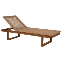 ΞΑΠΛΩΣΤΡΑ PATRON HM5993 TEAK ΞΥΛΟ ΚΑΙ ΣΧΟΙΝΙ VIRO ΣΕ ΠΛΕΞΗ WICKER 191x65x86Yεκ. 0615231