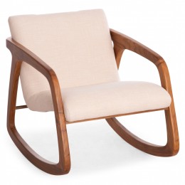 ΠΟΛΥΘΡΟΝΑ ΚΟΥΝΙΣΤΗ ROCKER SM9965 ΞΥΛΟ TEAK ΦΥΣΙΚΟ-ΥΠΟΛΕΥΚΟ ΥΦΑΣΜΑ 64x81x72Υεκ. 0615303