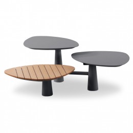 ΤΡΑΠΕΖΙ ΜΕΣΗΣ ΑΛΟΥΜΙΝΙΟΥ ΜΕ 3 TOPS TRIPPEL SM6402.02 ΑΝΘΡΑΚΙ ΣΚΕΛΕΤΟΣ Φ100x47Υεκ.