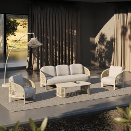 ΣΕΤ ΣΑΛΟΝΙ ΕΞ.ΧΩΡΟΥ 4ΤΜΧ LADRIS SM6405.01 ΚΡΕΜ ΑΛΟΥΜΙΝΙΟ-ΣΧΟΙΝΙ-ΜΠΕΖ ΜΑΞΙΛΑΡΙΑ