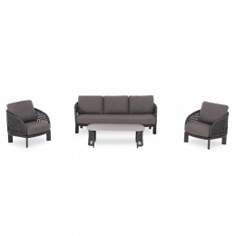 ΣΕΤ ΣΑΛΟΝΙ ΕΞ.ΧΩΡΟΥ 4ΤΜΧ LADRIS SM6405.02 ΑΝΘΡΑΚΙ ΑΛΟΥΜΙΝΙΟ-ΣΧΟΙΝΙ-ΜΑΞΙΛΑΡΙΑ