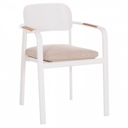 ΠΟΛΥΘΡΟΝΑ ΤΡΑΠΕΖΑΡΙΑΣ ELARA HM6414.02 ΛΕΥΚΟ ΑΛΟΥΜΙΝΙΟ-ΜΠΕΖ OLEFIN--TEAK 56x62x78Υεκ