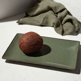 ΠΙΑΤΕΛΑ ΟΡΘΟΓΩΝΙΑ TERRA ΠΟΡΣΕΛΑΝΙΝΗ 31x21cm GREEN 07-15602