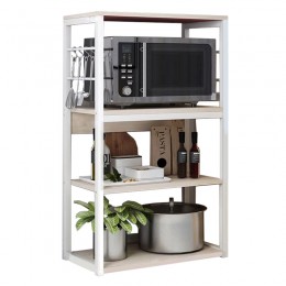 Ραφιέρα επιδαπέδια Wille pakoworld μέταλλο λευκό-φυσικό 50x30x99εκ