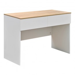Γραφείο εργασίας Beleton pakoworld με συρτάρια mdf σε oak με λευκή απόχρωση 100x50x75εκ