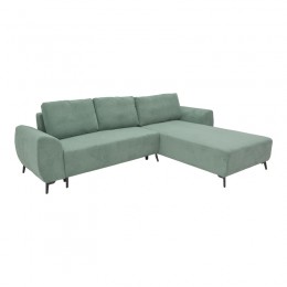 Kαναπές κρεβάτι τριθέσιος αναστρέψιμος Settee pakoworld ύφασμα με αποθηκευτικό χώρο σε μέντα απόχρωση 286x204x93εκ 074-000043
