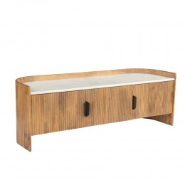 ORGANIC BITTER TV STAND 2ΠΟΡΤΕΣ ΚΑΡΥΔΙ ΛΕΥΚΟ 147x45x50cm