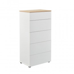 LUCIDO ΣΥΡΤΑΡΙΕΡΑ 5ΣΥΡΤΑΡΙΑ ΛΕΥΚΟ OAK ΦΥΣΙΚΟ 58x39x116.5cm