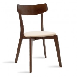 Καρέκλα Toto pakoworld μπεζ ύφασμα-rubberwood καρυδί πόδι 097-000011