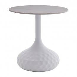 Βοηθητικό τραπέζι Fabron Inart λευκό sintered stone Φ50x52εκ 101-000096