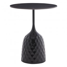 Βοηθητικό τραπέζι Kousien Inart μαύρο sintered stone Φ50x60εκ 101-000099