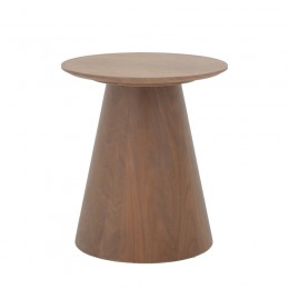Βοηθητικό τραπέζι Kayano pakoworld καρυδί mdf Φ45x50εκ 101-000109