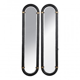 COLOMBO ΚΑΘΡΕΠΤΗΣ SET 2ΤΕΜ ΜΑΥΡΟ ΧΡΥΣΟ 31x4x130cm