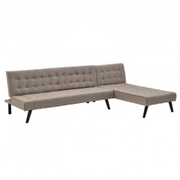 Γωνιακός καναπές-κρεβάτι γωνιακός Pongi Inart μπεζ ύφασμα 256x163x75εκ 115-001089