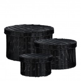 Καλαθι Αποθηκευσης Liam Μαυρο Medium 22X38Ek