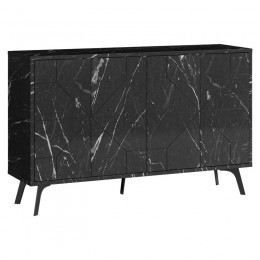 Μπουφές Ursula pakoworld μαύρο μαρμάρου 123x35x77.5εκ 119-001123