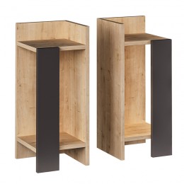 Κομοδίνο Immerse pakoworld σετ 2 τμχ. oak-ανθρακί 27x25x60εκ 119-001181