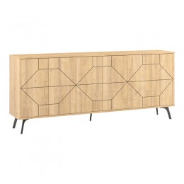 Μπουφές Bufel pakoworld σε φυσική απόχρωση 181x35x77.4εκ 119-001229