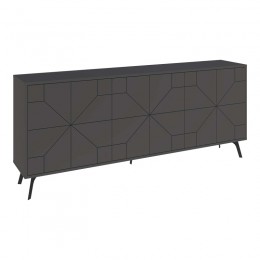 Μπουφές Dune pakoworld σε ανθρακί απόχρωση 181x35x77.4εκ 119-001231