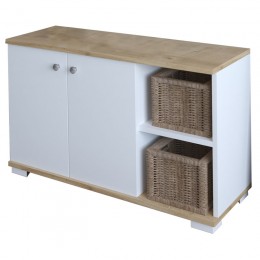 Έπιπλο εισόδου Deril pakoworld λευκό-sonoma 90x33x52.5εκ  120-000278