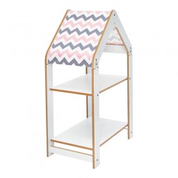 Ραφιέρα Montessori Zoilen pakoworld λευκό-ροζ mdf 50x30x80εκ 120-000427