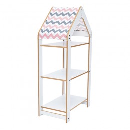 Ραφιέρα Montessori Zoilen I pakoworld λευκό-ροζ mdf 50x30x100εκ 120-000431