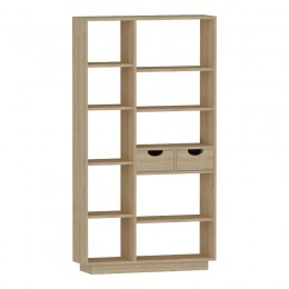 Βιβλιοθήκη με συρτάρια Dakin pakoworld σε oak απόχρωση 80x25x190εκ 120-000484