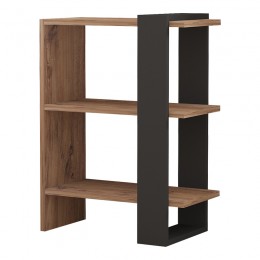 Βιβλιοθήκη Maverick pakoworld σε sonoma-ανθρακί απόχρωση 51,8x25x70εκ 120-000517