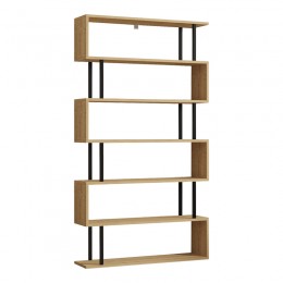 Βιβλιοθήκη Ziza pakoworld σε oak  απόχρωση 90x22x162.6εκ 120-000518