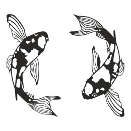 Διακοσμητικό τοίχου Konda pakooworld σετ 2τεμ μαύρο μεταλλικό 17x1,5x32εκ