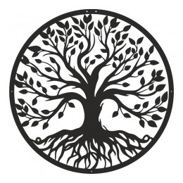 Διακοσμητικό τοίχου Treelife pakooworld μαύρο μεταλλικό Φ80x1,5εκ