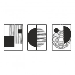 Διακοσμητικό τοίχου Harimia pakooworld σετ 3τεμ μαύρο μεταλλικό 37x1,5x50εκ